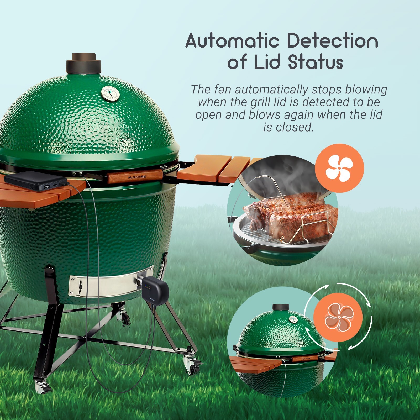 Automatic Smoker Fan Controller Barbecue Thermometer Bluetooth Wi-Fi ISC-027BBW