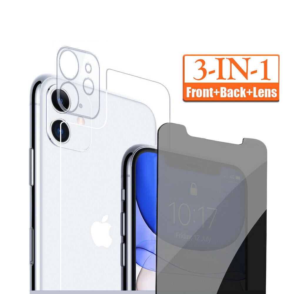 For iPhone 17e 16e 15 Tempered Glass Screen Protector Camera Lens +Privacy +Back