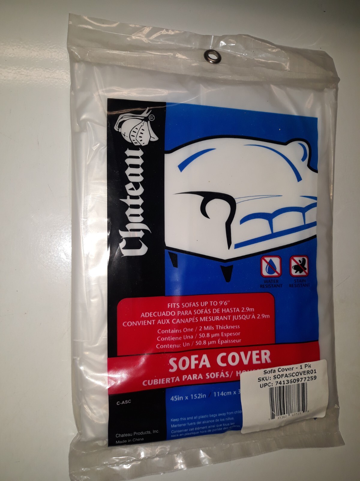 CHATEAU Protective Sofa Cover 45" X 152" 2 Mil Thick Fits Sofa Uto 9'6" NEW