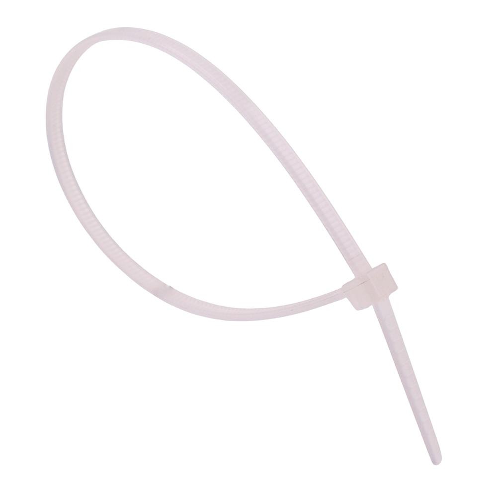2.5mm x 160mm White Natural Zip Cable Tie - Pack of 100