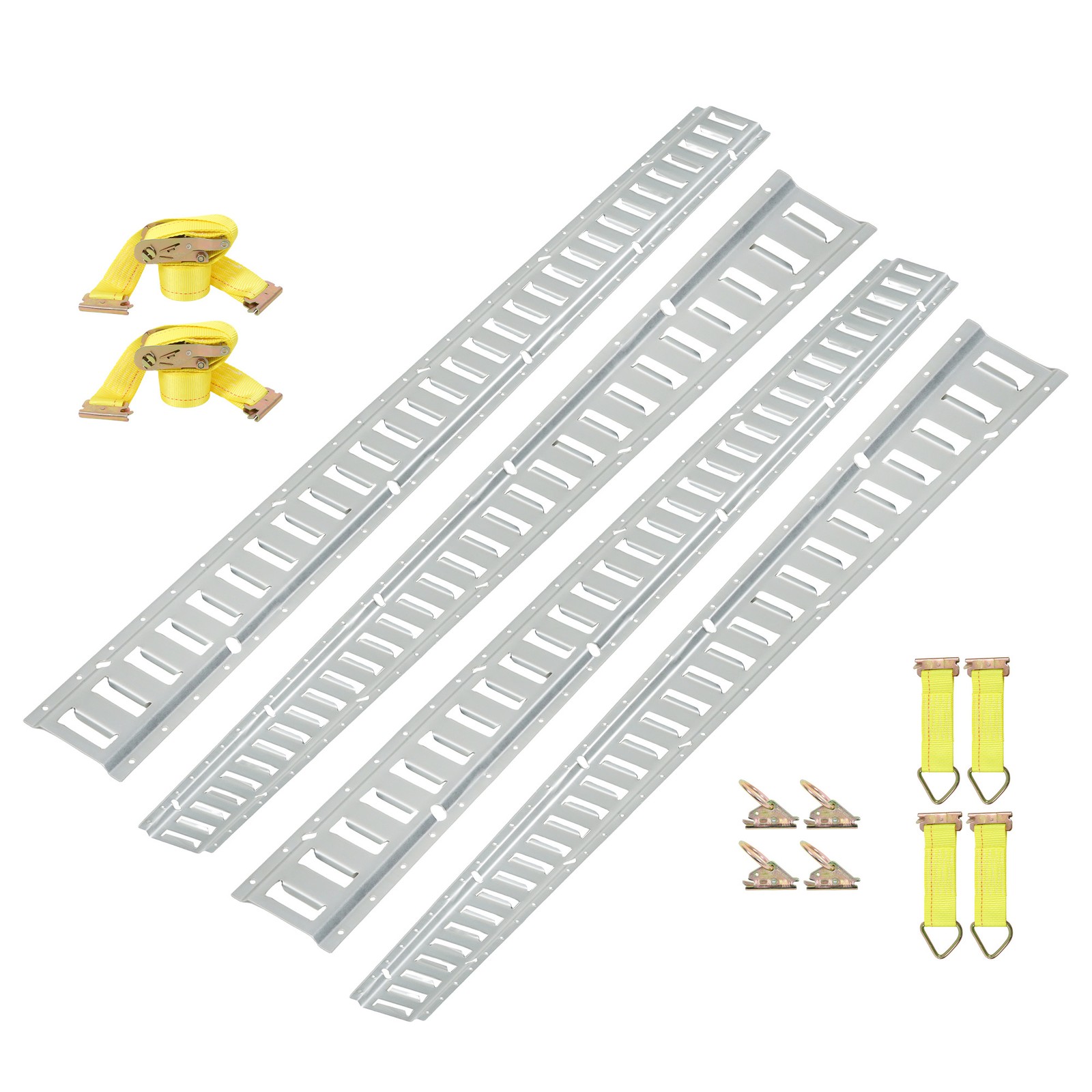 Labwork 4×5' E Track Rails 2× Etrack Ratchet Straps 4× O Rings 4× Rope Tie Offs