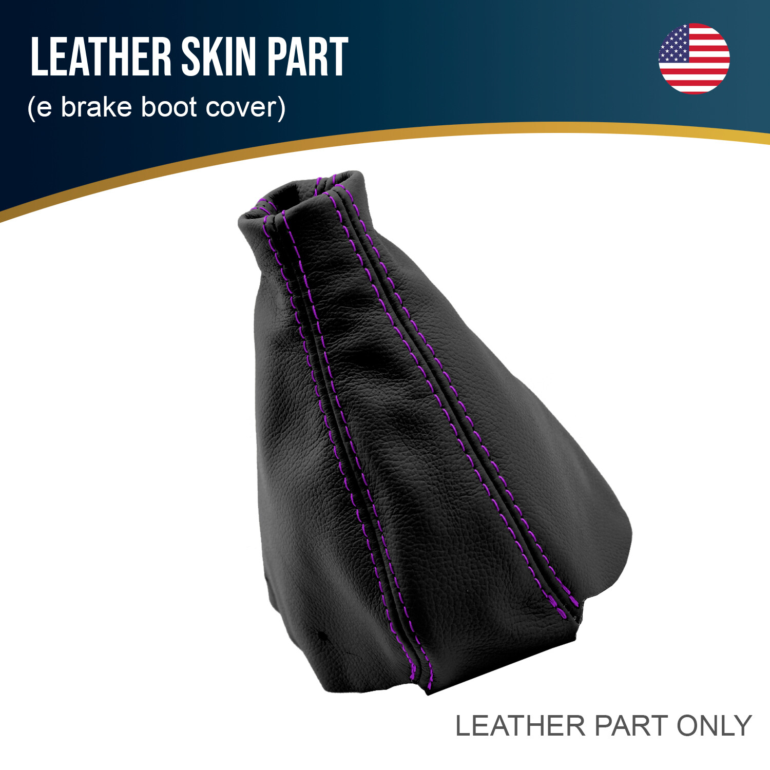 Fits 90-96 Nissan 300ZX (Z32) Leather E Brake Boot Cover Purple Stitch