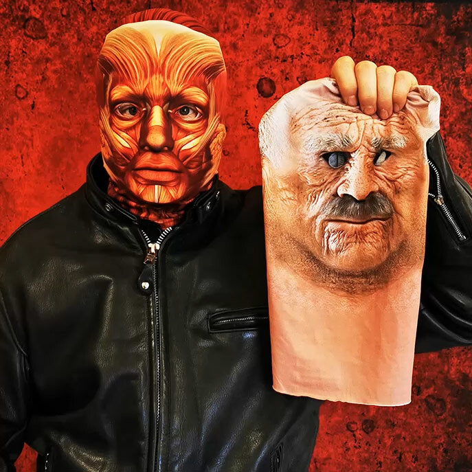 3D Effect Face Skin - Gorilla face - Fabric - Halloween Mask