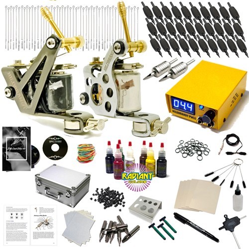 Complete Tattoo Kit HILDBRANDT ADVANCED 2 Coil Machine Pre-tuned GUN Ink Set