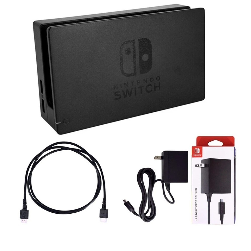 Original Nintendo Switch Charging Dock + AC Adapter Power Cable + HDMI CABLE Set