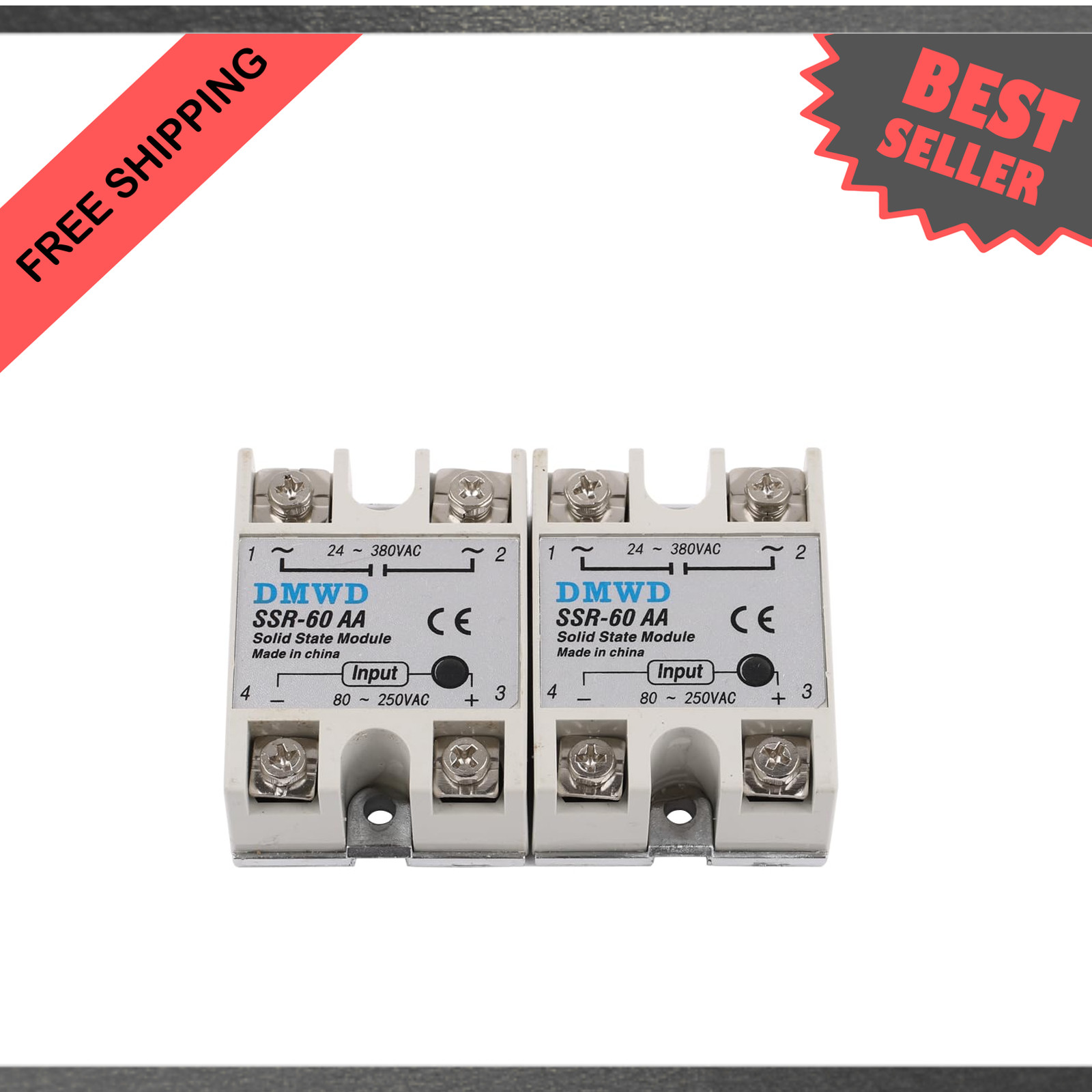Solid State Relay AC to AC SSR-60AA 80-250V Input 24-380V Output Single Phase 2