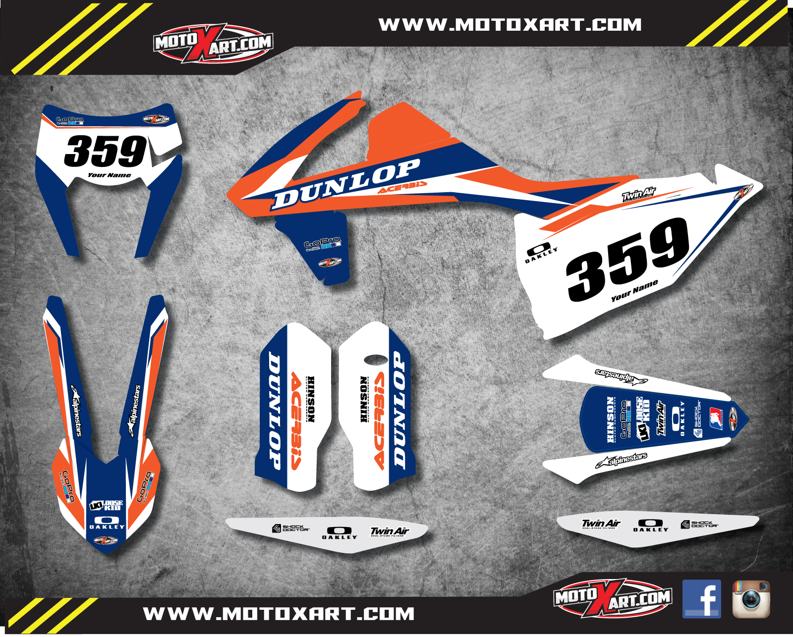 Custom Graphics for KTM KTM EXC XC XCF 2017 FORCE STYLE Full sticker kit
