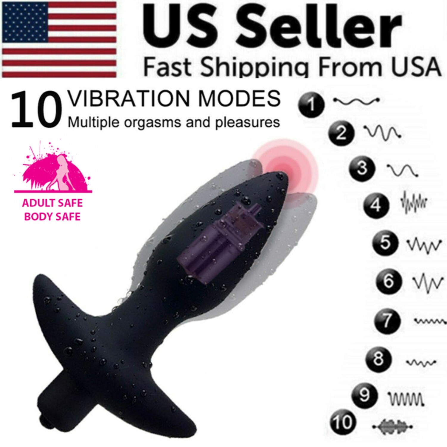 Prostate Vibrating Massager Dildo Anal Butt Plug G Spot Sex Toy For Women Men