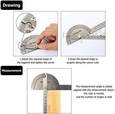 Angle Protractor Angle Finder Ruler Two Arm Stainless Steel Protractor Woodworki