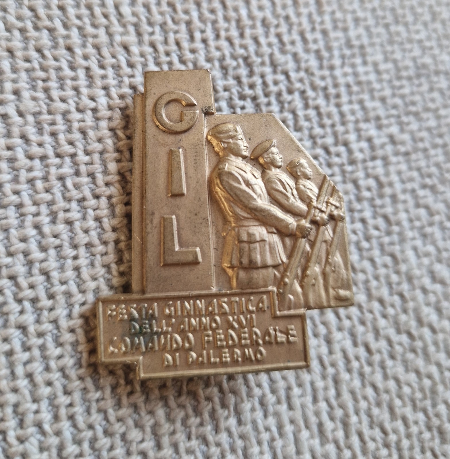Italian Youth Gymnastic Party Badge Brooch GIL Guerra Italy Palermo