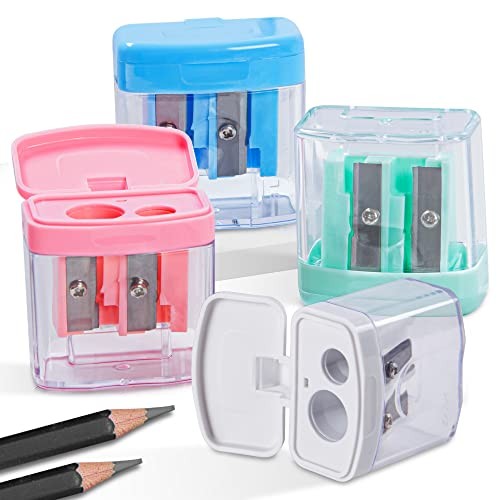 PCS Small Pencil Sharpeners Manual for Kids, Colored, Hand Pencil 4 4 Colors