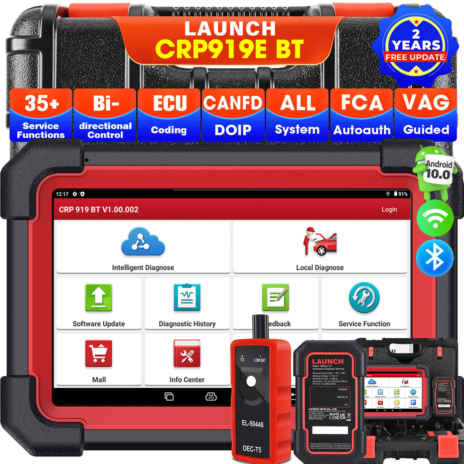 LAUNCH X431 CRP919E BT PRO Elite Bidirectional Car Diagnostic Scanner Key Coding