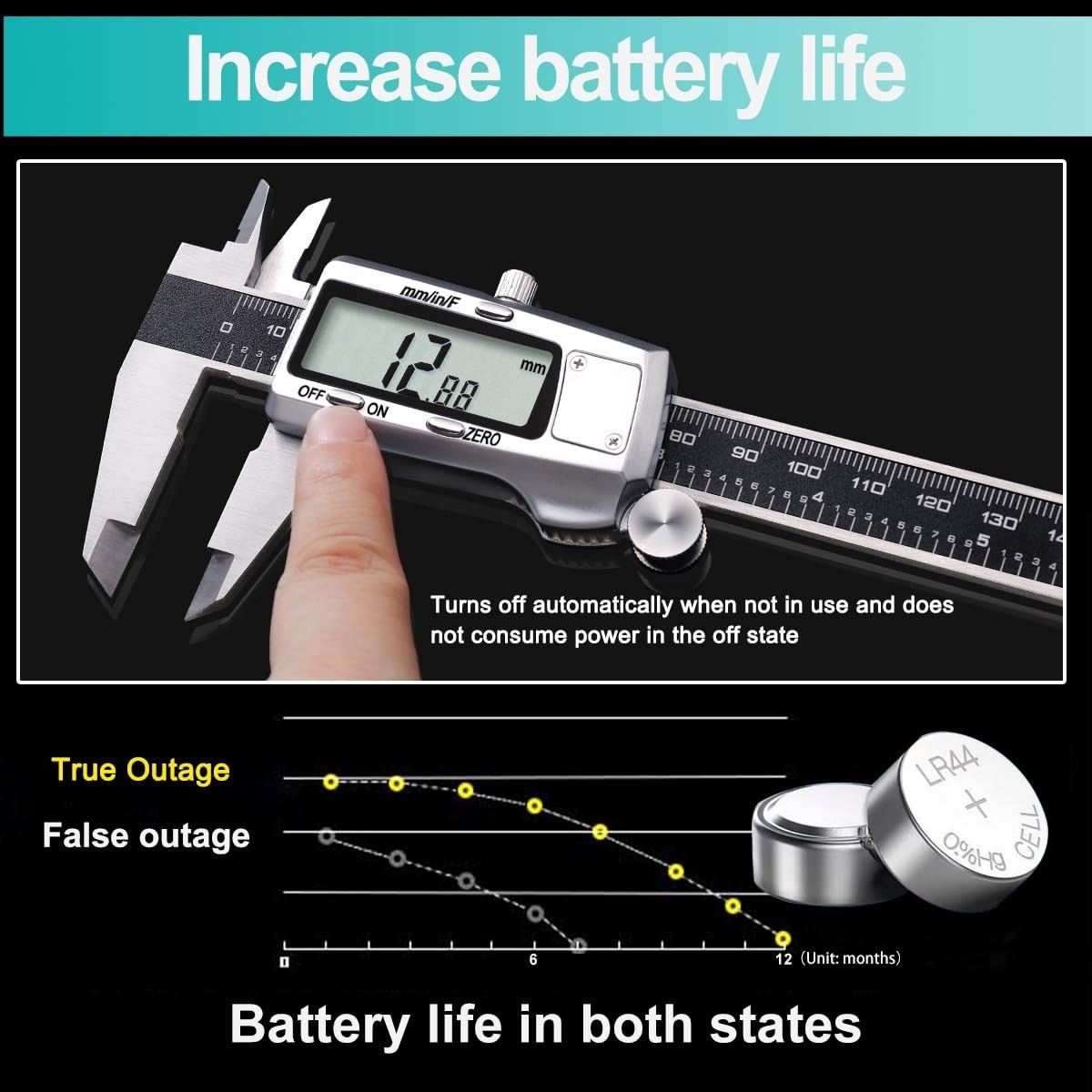 Digital Caliper, Caliper Measuring Tool, Micrometer Dial Vernier Caliper Digi...