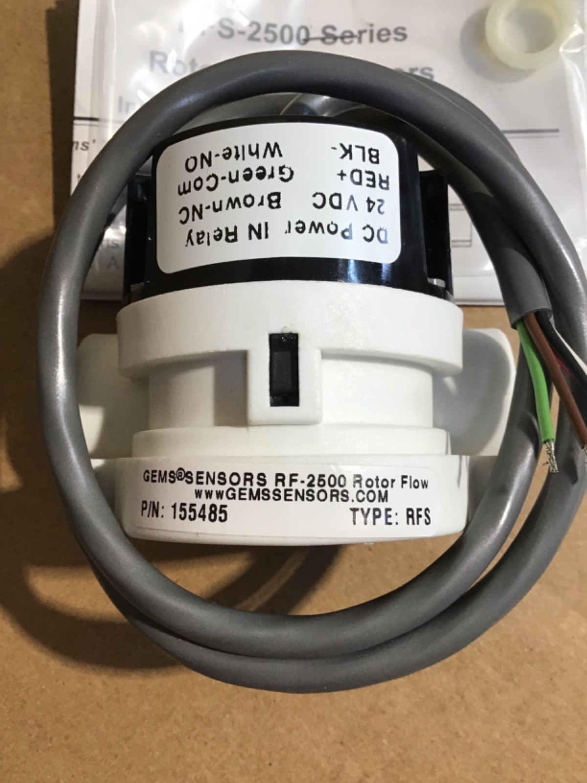 GEMS 155485 FLOW SWITCH 24VDC, 1/2" NPTF, 100 PSI. NEW IN BOX