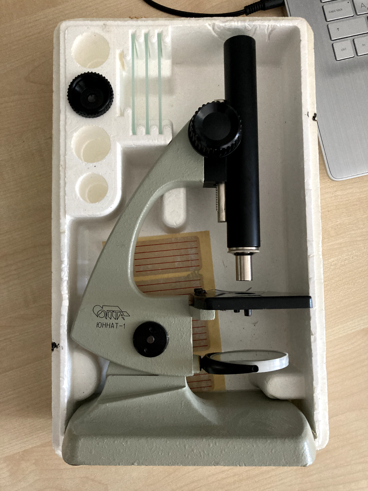 Vintage USSR microscope Yunnat-1 with original box