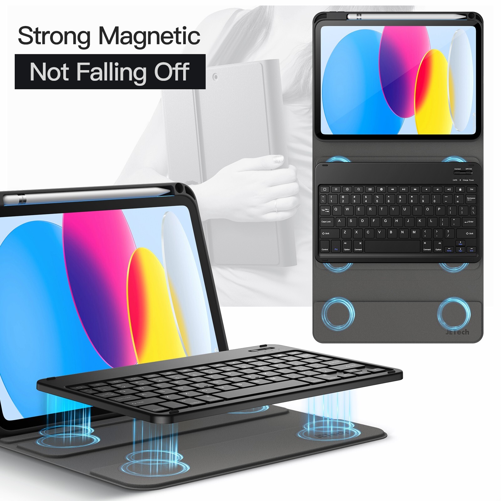JETech Keyboard Case for iPad (A16) 11th/10th Generation (2025/2022)