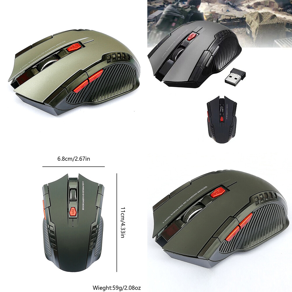 US 2 Pack 2.4GHz Wireless Gaming Mouse USB Receiver Optical Laptop Computer