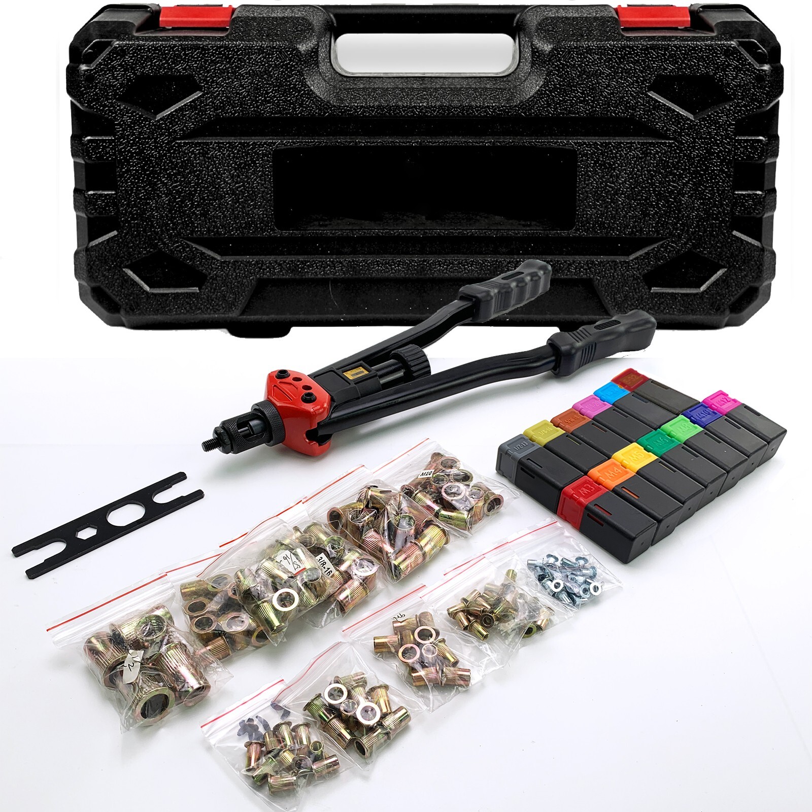 16" Rivet Nut Gun Kit Rivnut Setting Tools Nut Setter Tool Hand Blind Riveter US