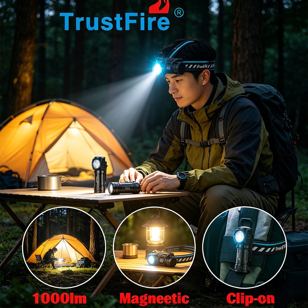 MC12 Rechargeable Headlamp Multi-Functional Waterproof Flashlight Tail Magnetic