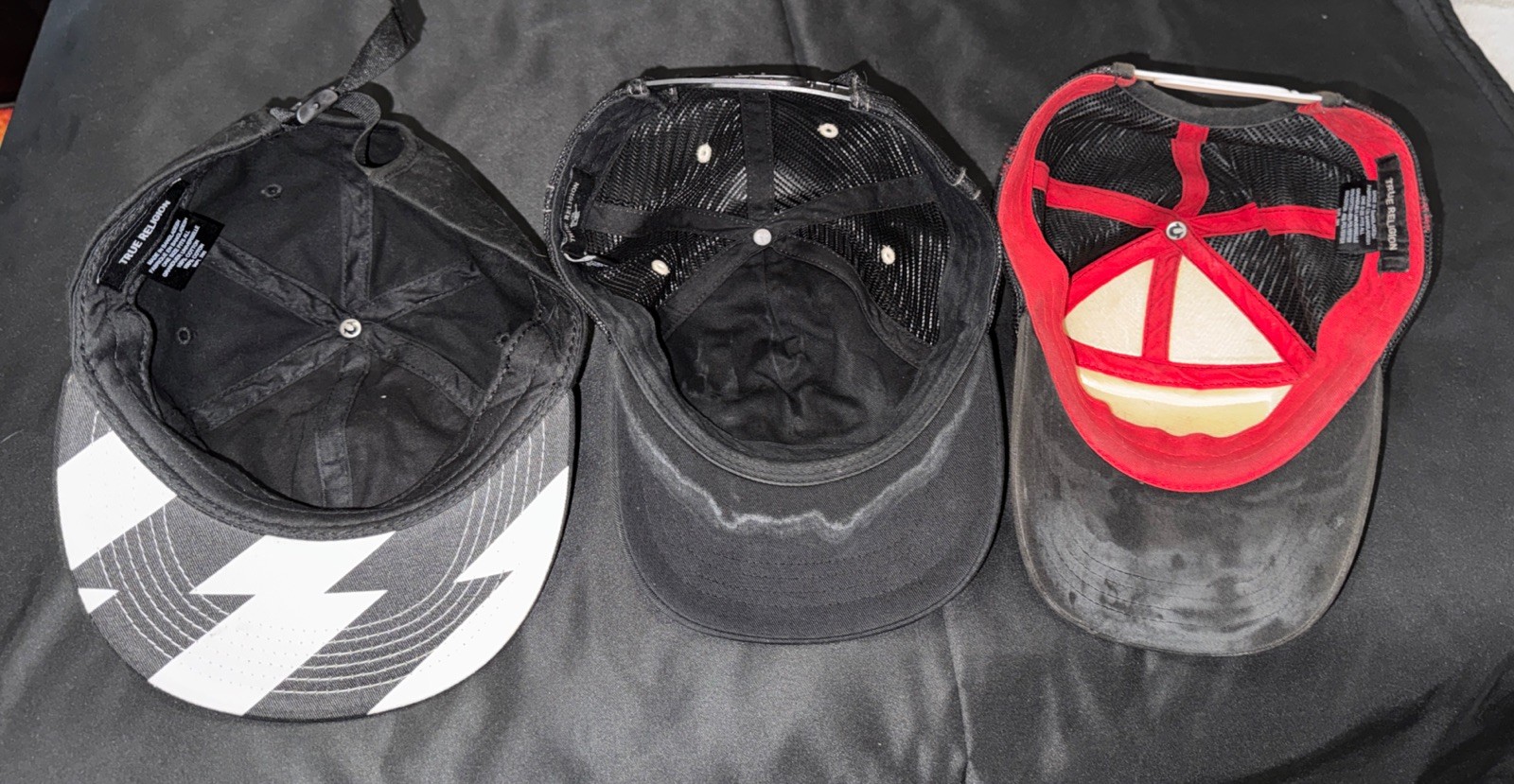True Religion VINTAGE Bundle Lot Of 3 Caps Hats Trucker Hats