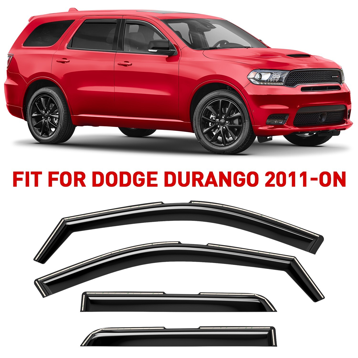 Rain Guards Vent Visors Shade for 2011-2023 Dodge Durango SHATTERPROOF