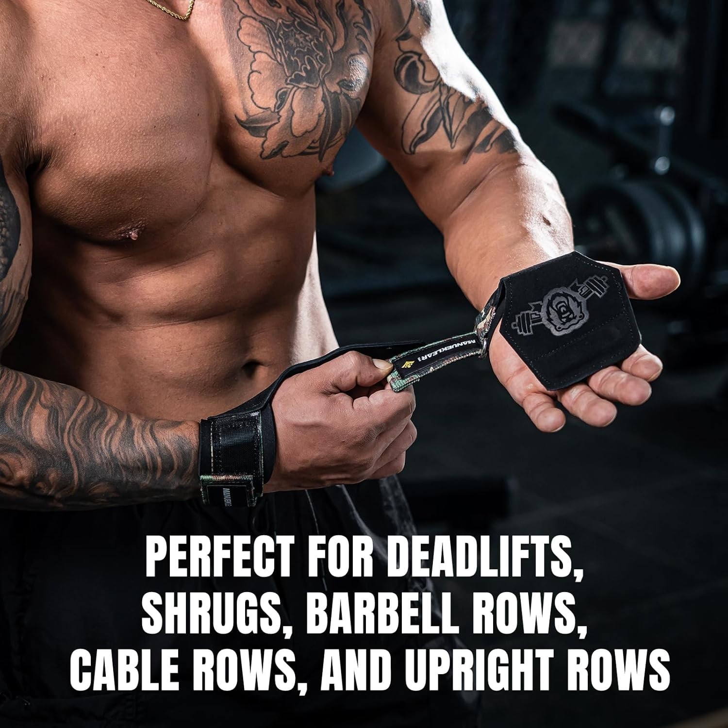 Ergonomic Double Leather Gym Lifting Straps for Deadlifts & Power Training