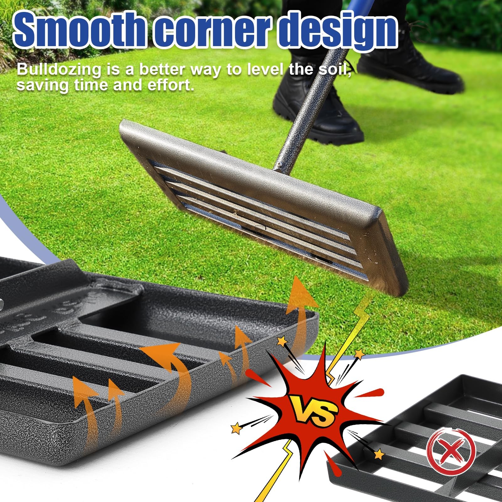 Lawn Leveling Rake | Levelawn Tool | Level Soil or Dirt Ground Surfaces Easil...