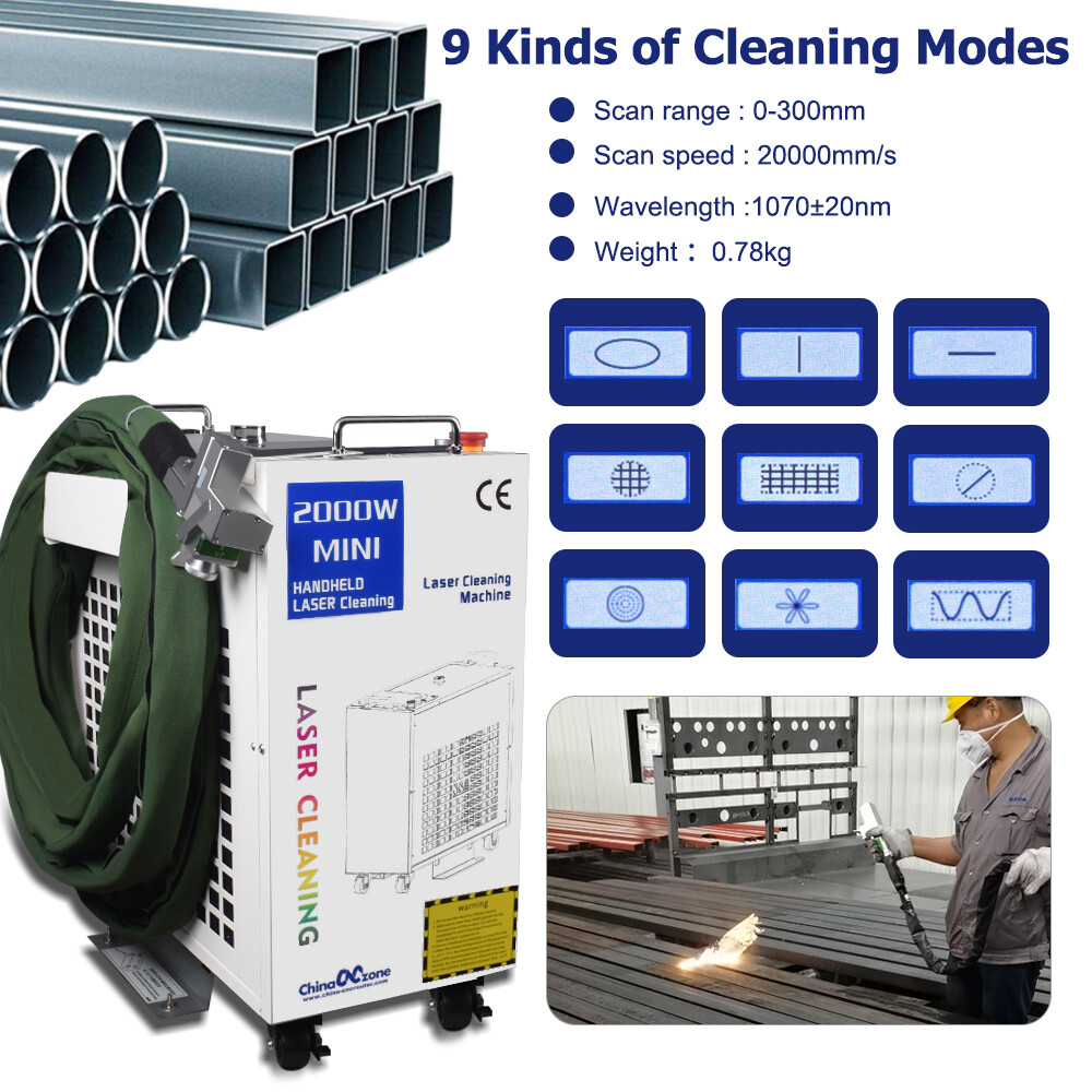 1500W Laser Cleaning Machine Laser Rust Removal Machine Handheld 9cleaning modes