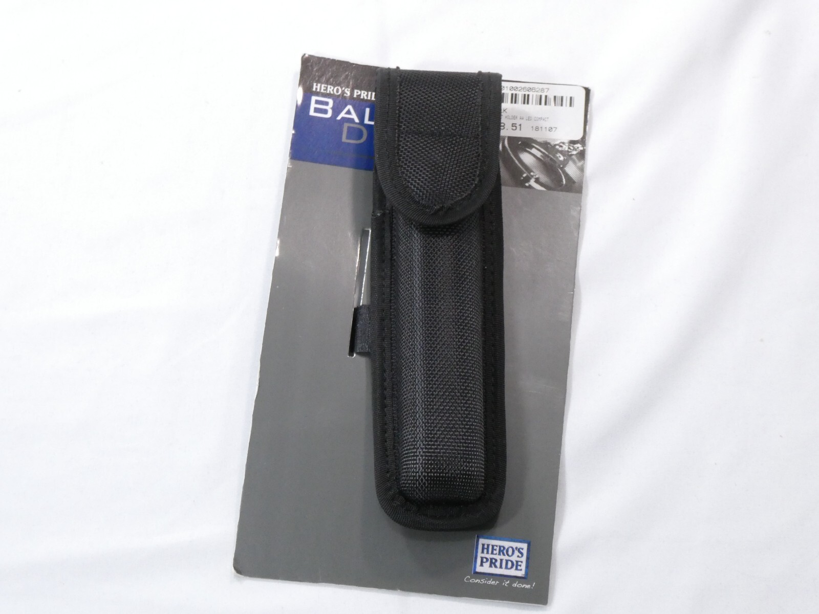 HERO'S PRIDE 1063 BALISTIC DUTY GEAR CLOSED FLASHLIGHT CASE LED AA