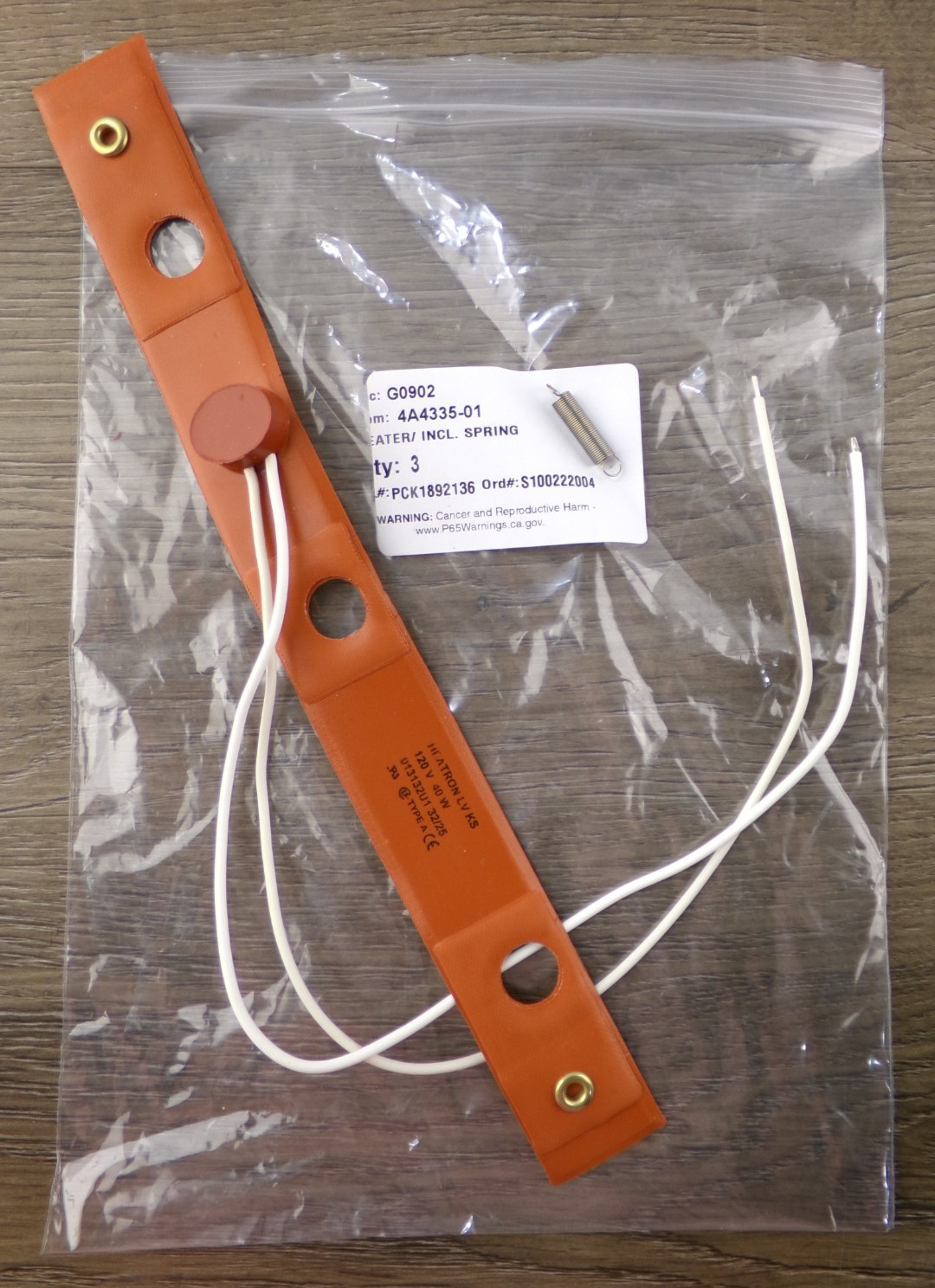 Hoshizaki Heater 4A4335-01 Spring Included, Genuine OEM Replacement Part, New S7