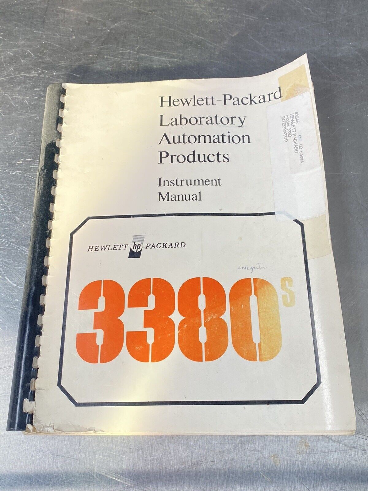 Hewlett Packard HP Laboratory Automation Products 3380s - Users Manual /Book
