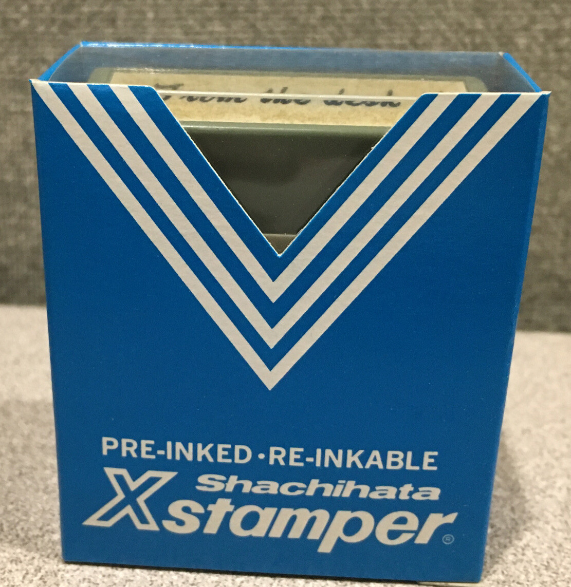 Shachihata Xstamper "FROM THE DESK OF" Pre-Inked Re-Inkable  Stamp 1081
