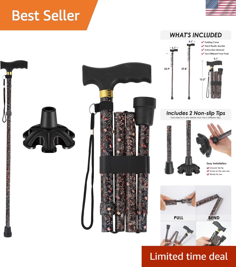 Quality Adjustable Walking Cane with Anti-Slip Grip - Supports Up to 250 lbs