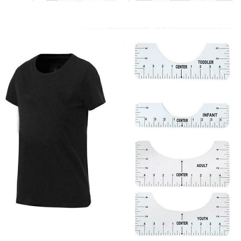 4PCS T-Shirt Ruler Guide Centering HTV Alignment Tool for Cricut vinyl Decals