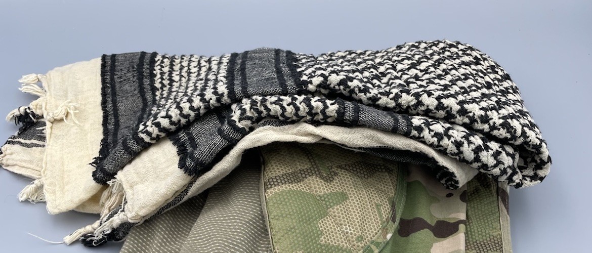 Tactical shemagh scarf MFH approx 115x110 cm Khaki/ Black/ Arafatka for military