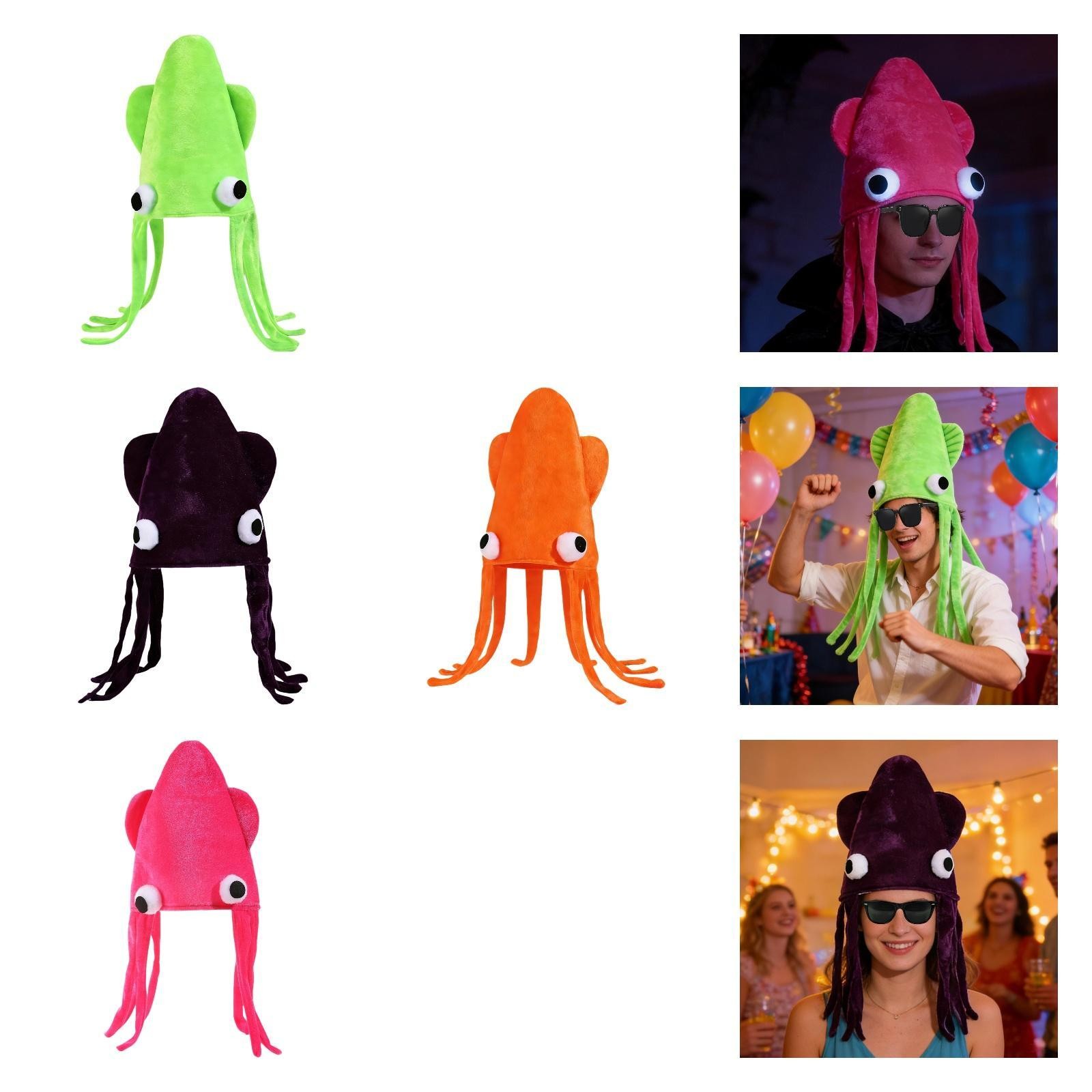 Squid Hat Sea Animal Headwear for Fancy Dress Photography Festival Masquerade