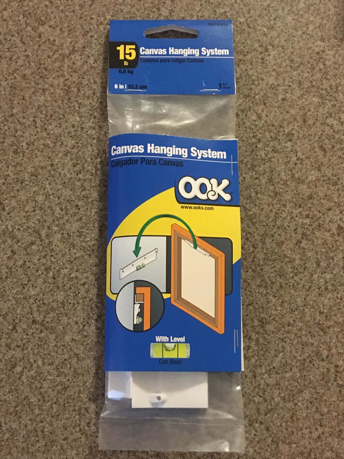 OOK Plastic Canvas Hanging System Cleat - Holds 15Lbs Maximum