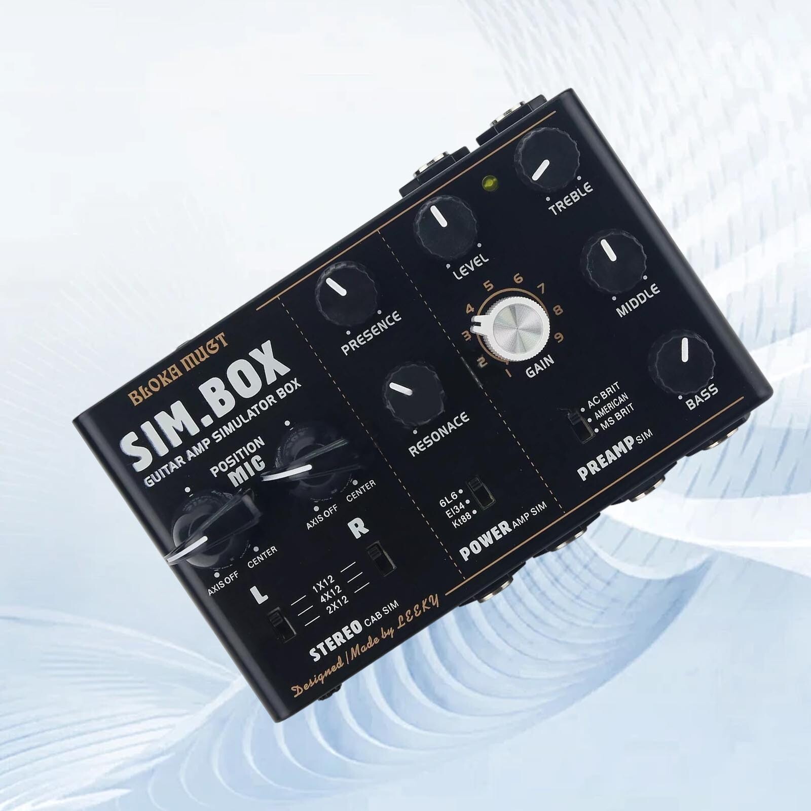 Black SIM BOX Electric Guitar Amp Simulator Box Cabinet Simulator Effect Pedal