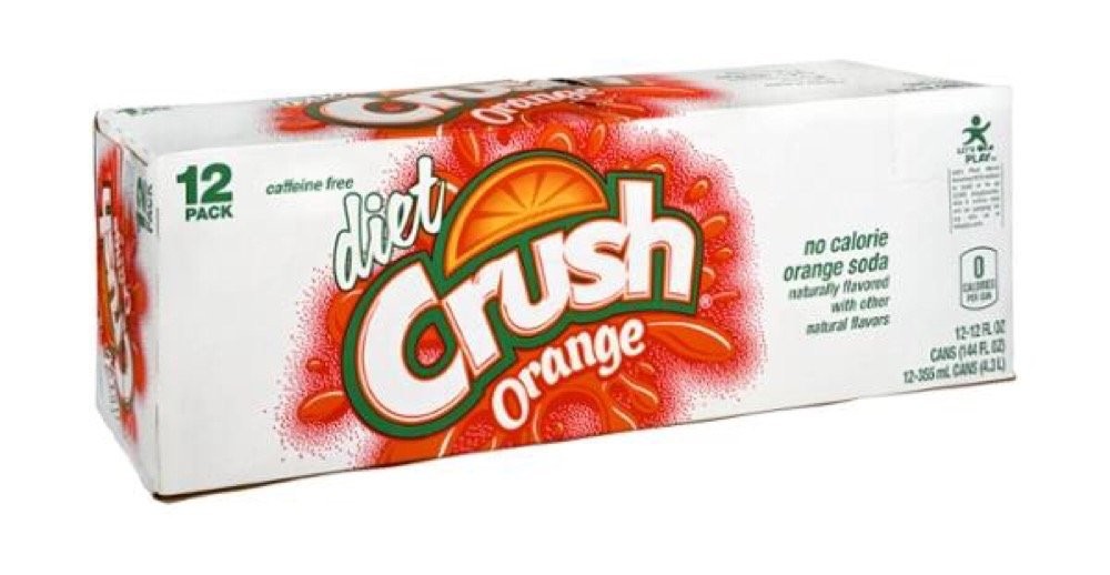 Crush Orange Diet Soda, 12 oz Can (Pack of 24)