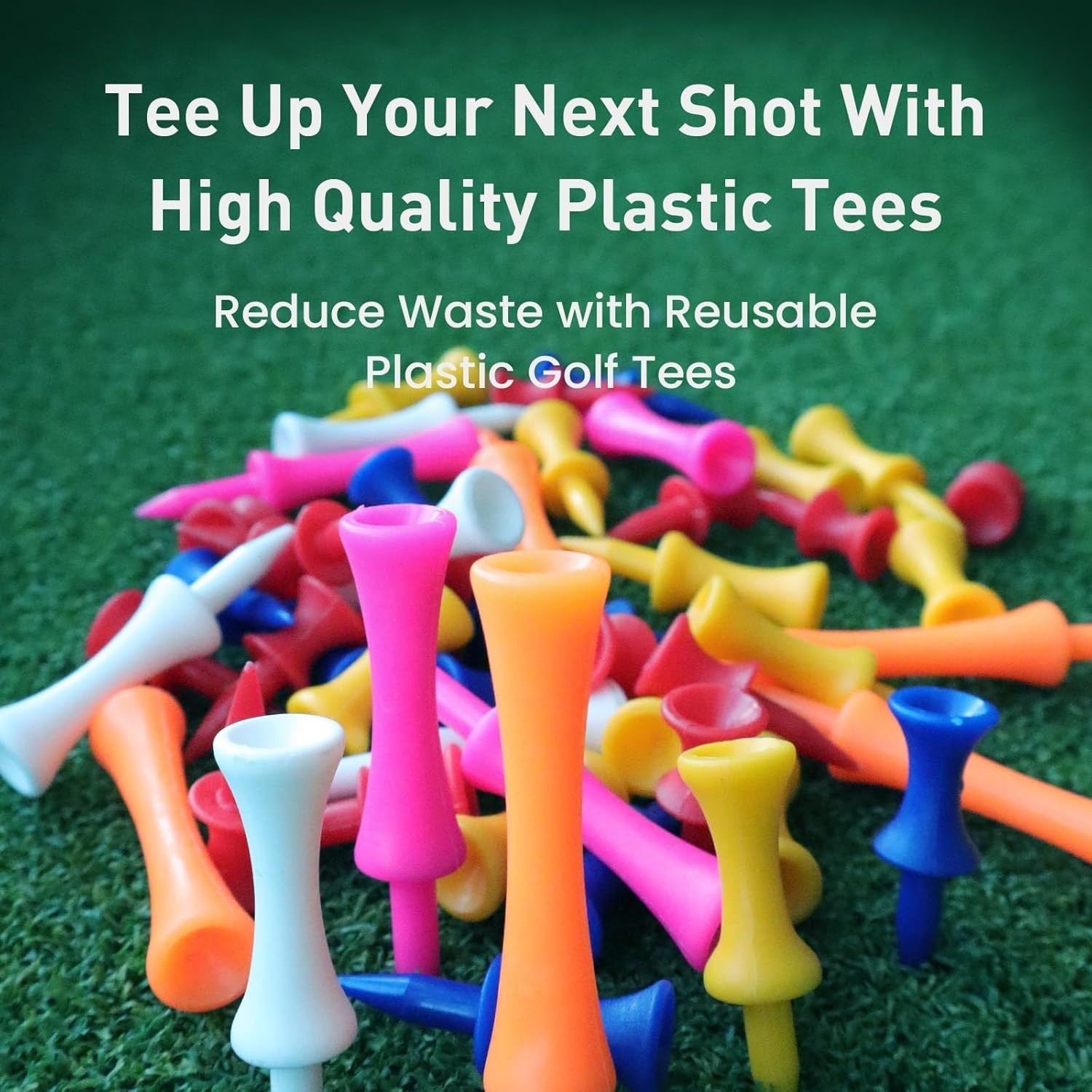 Plastic Golf Castle Tees Step Down Unbreakable Mixed or Same Height Value 100...