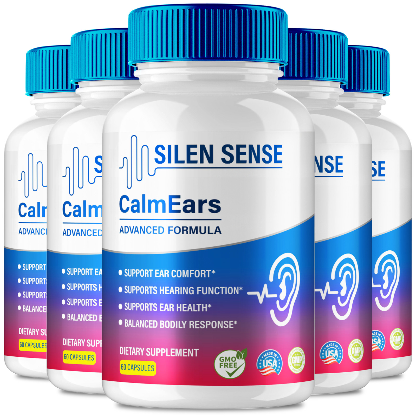 (5 Pack) Silen Sense Calm Ears, Premium Formula For Clear Hearing & Ear Support
