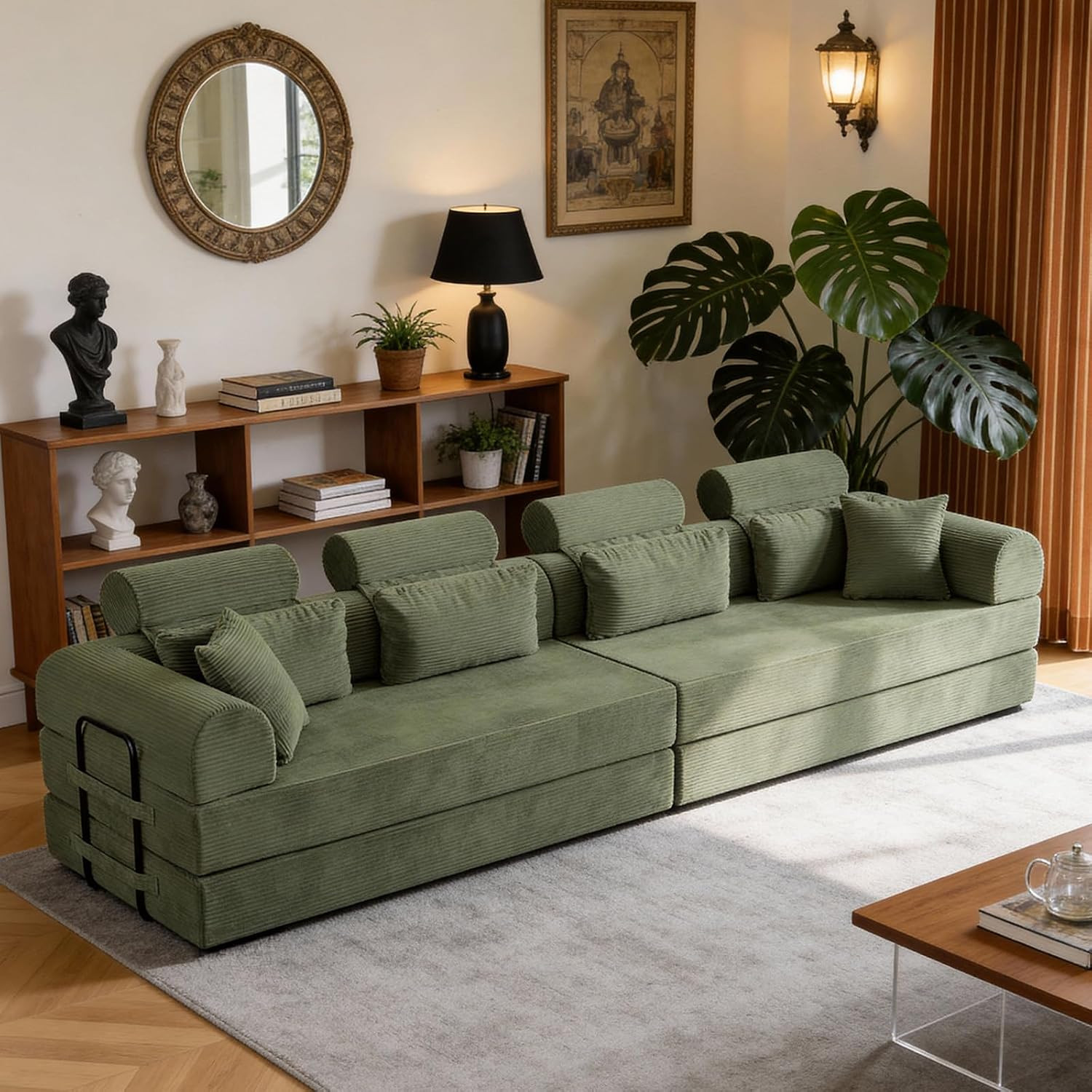 6-In-1 Folding Convertible High Back Sofa Sleeper, 106" Oversized Modular Sectio