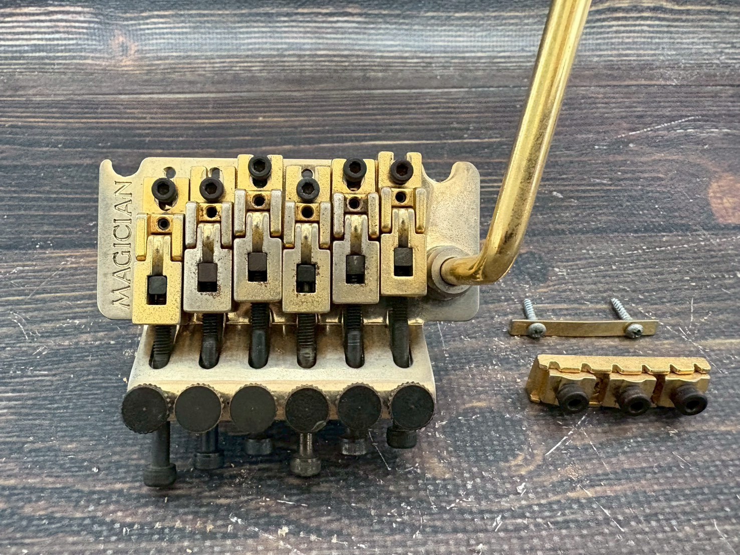 1983 ESP MAGICIAN Floyd Rose Tremolo Bridge Gold Made in Japan RARE