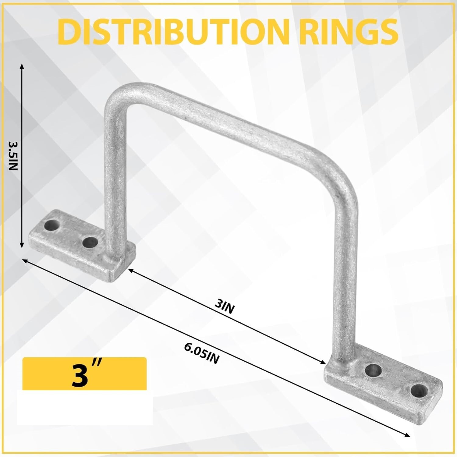 Cable D-Ring Large Distribution 3" W x 3-1/2" D Management Metal Ring