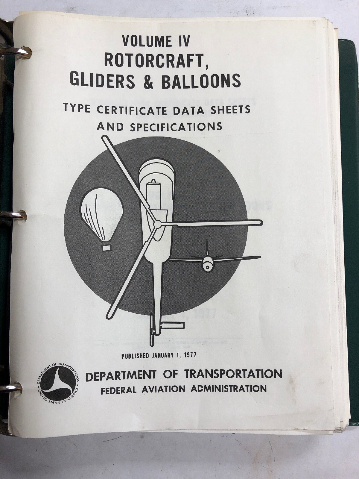 FAA Rotorcraft Gliders /Balloons Type Certificate Data Sheets/Specifications1977