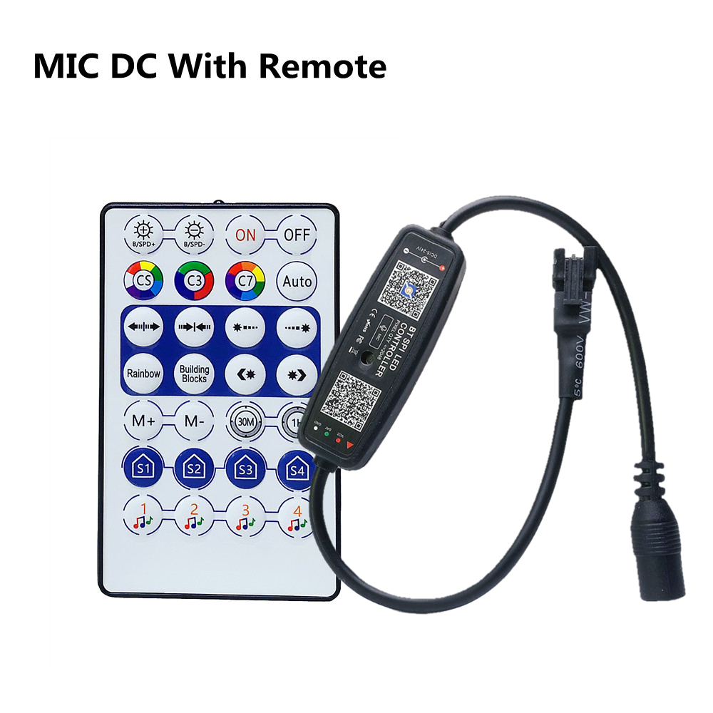 WS2812 SK6812 WS2811 LED Pixels Controller APP Bluetooth Music With Mic USB DC