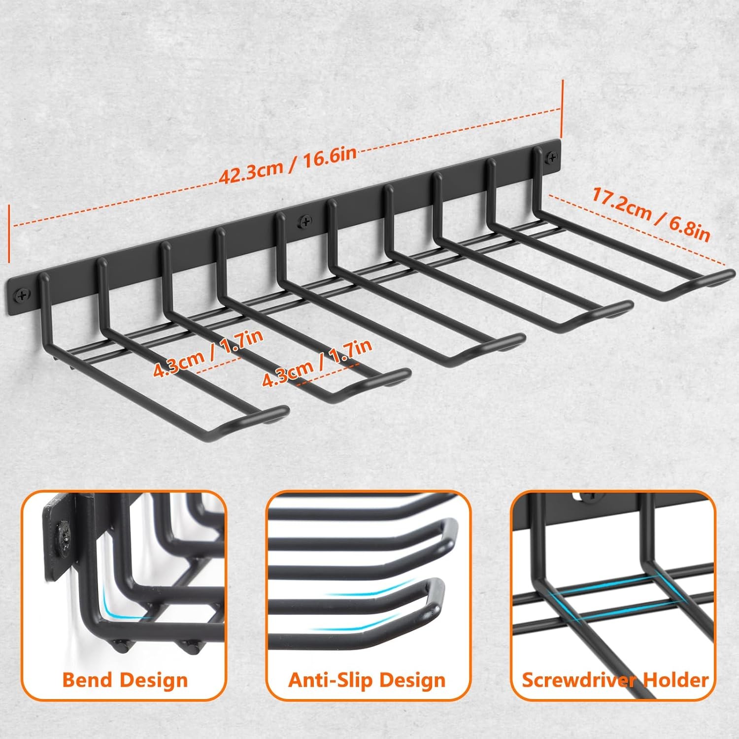 Power Tool Organizer, Cordless Drill Holder Wall Mount, Garage Tool Storage Rack