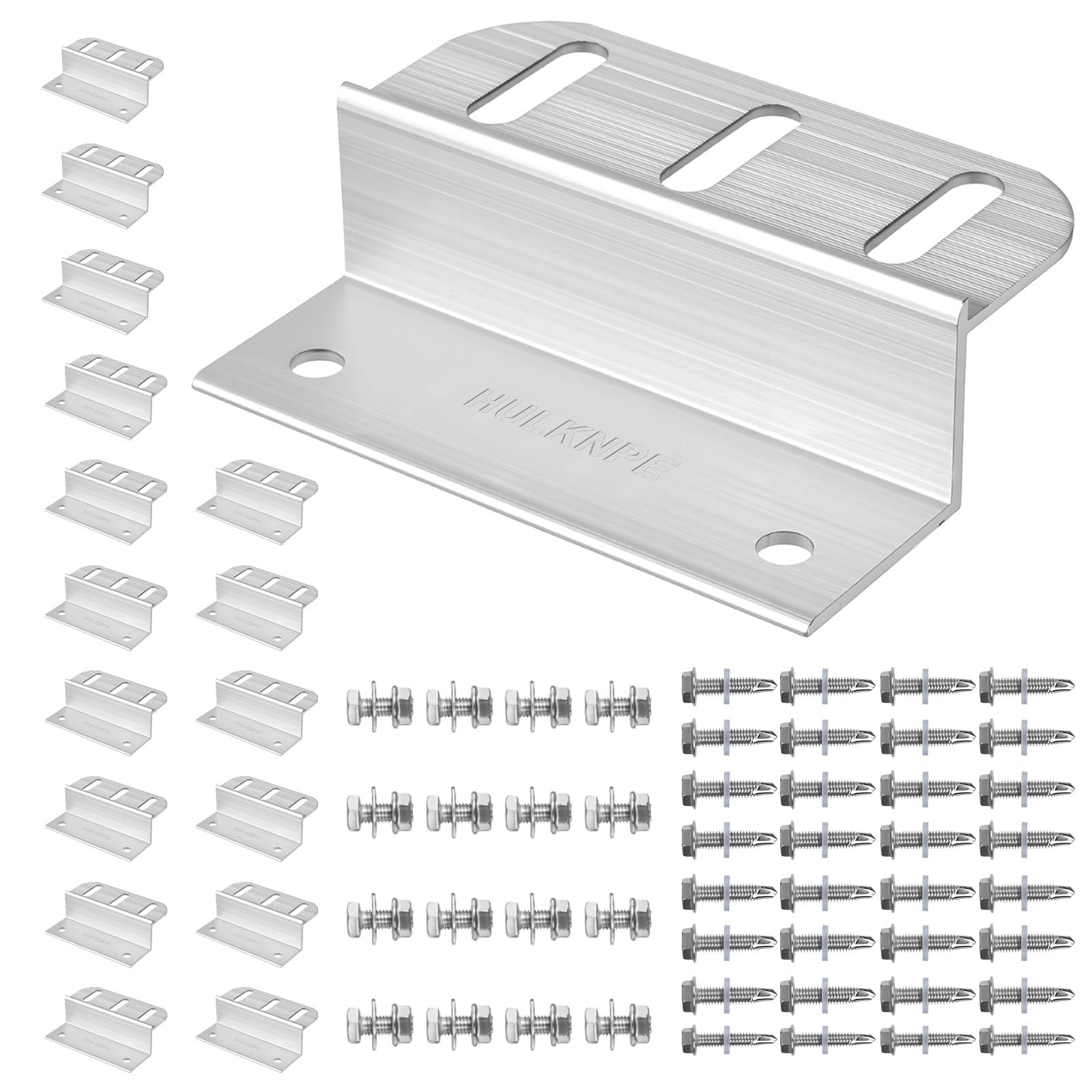 Z Brackets Solar Panel Mounting Kit (16 Pack) Heavy Duty Multi-Slot Aluminum ...