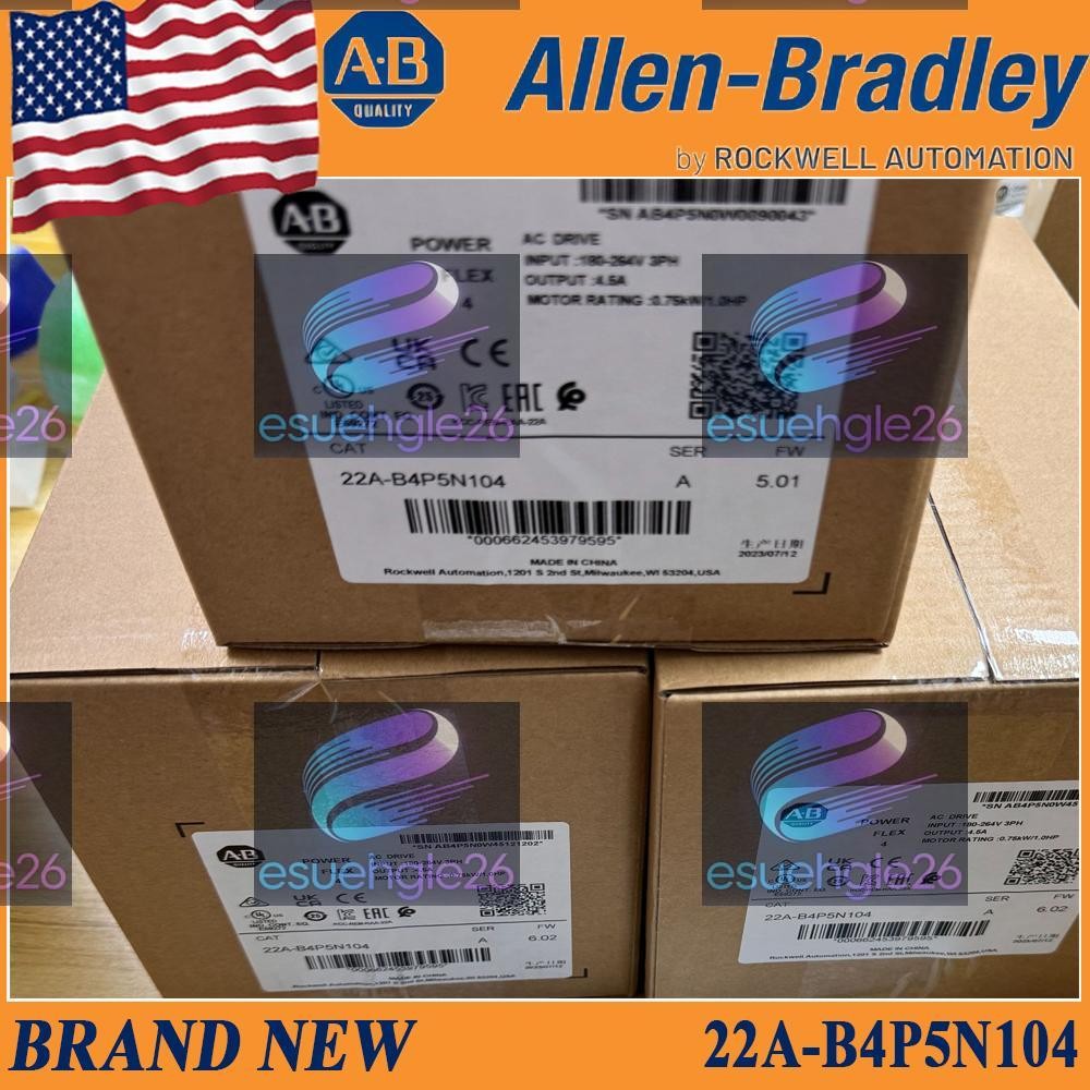 New AB 22A-B4P5N104 Factory Sealed PowerFlex 4 240V 3P 1HP AC Drive SameDay Ship