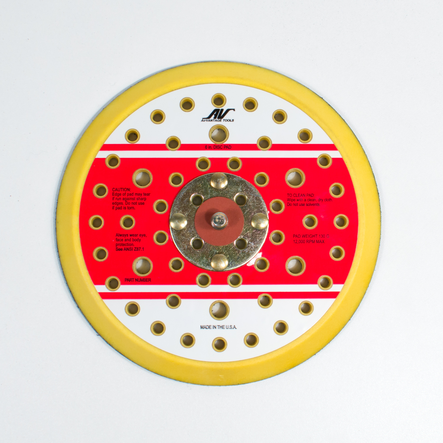 AirVantage 6" Low Profile Multi Hole Hook and Loop Back Up Pad